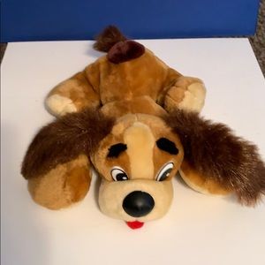 Shalom toy co vintage plush laying dog